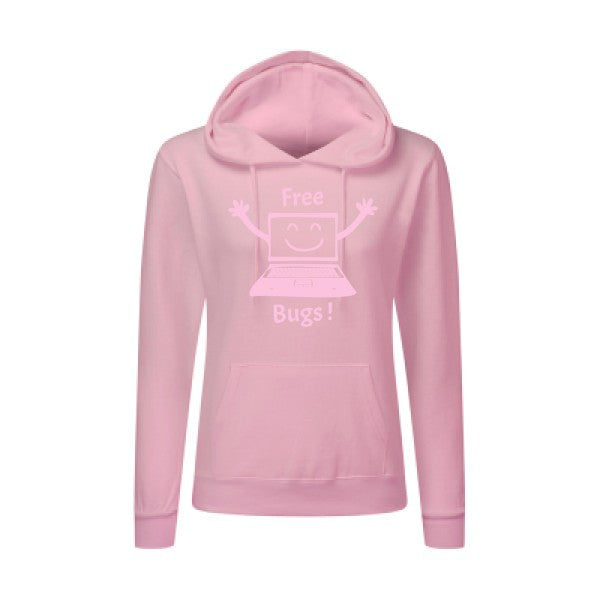 FREE BUGS ! Rose |Sweat original à capuche Femme