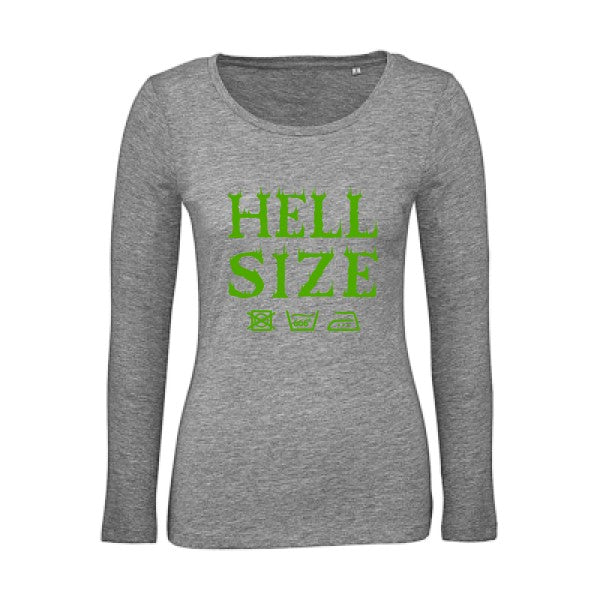 HELL SIZE ! Vert pomme |   T shirt manches longues femme|100% bio