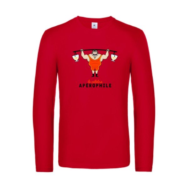 aperophile-t-shirt-manches-longues-original-humour -Red