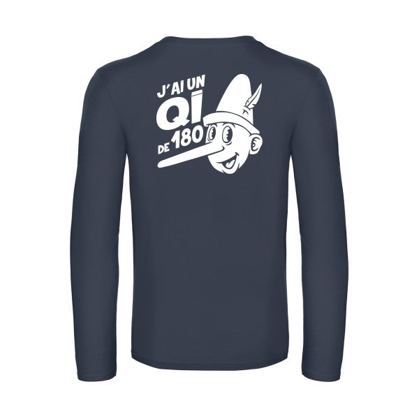 quotient intellectuel - t shirt- manches- longues- original- humour- Navy impression Dos