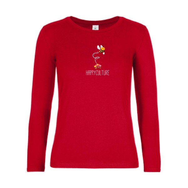 t-shirt lsl femme happy-  Red flex 
