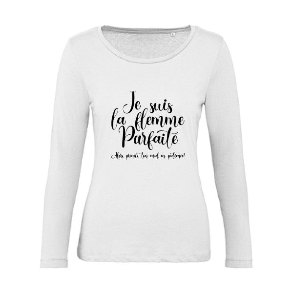 La flemme parfaite Noir |   T shirt manches longues femme|100% bio