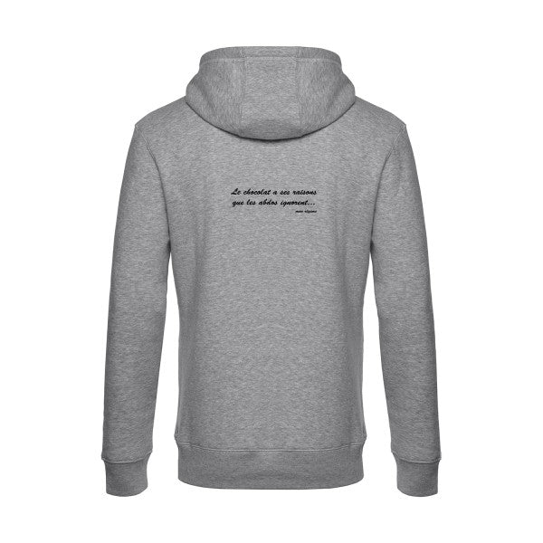 Le-chocolat-a-ses-raisons sweat shirt original Heather Grey flex Noir impression Dos
