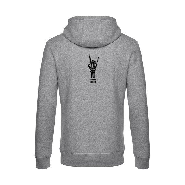 Forever-Rock-!!! sweat shirt original Heather Grey flex Noir impression Dos