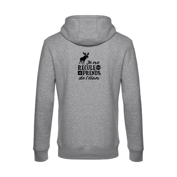 Prendre-de-l-elan sweat shirt original Heather Grey flex Noir impression Dos
