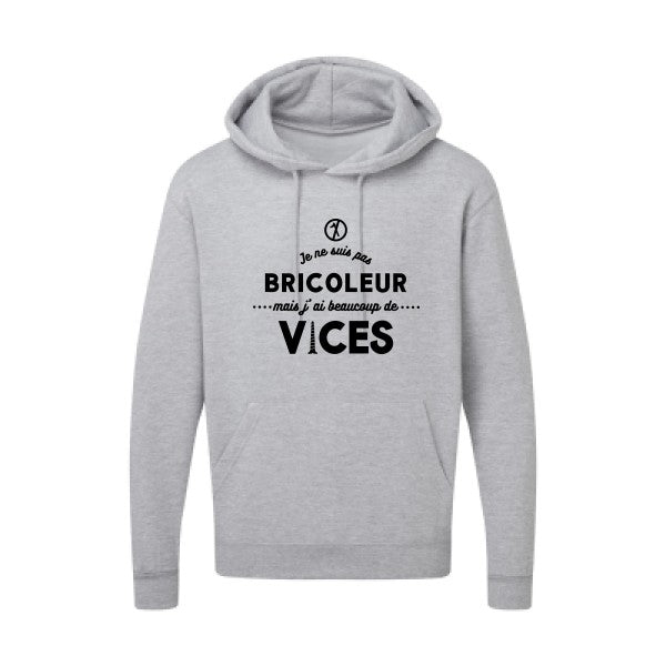 JE NE SUIS PAS BRICOLEUR Noir |Sweat capuche imprimé homme