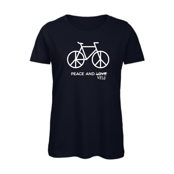 T shirt humour bio femme   femme bio|Peace and vÃ©lo Blanc 