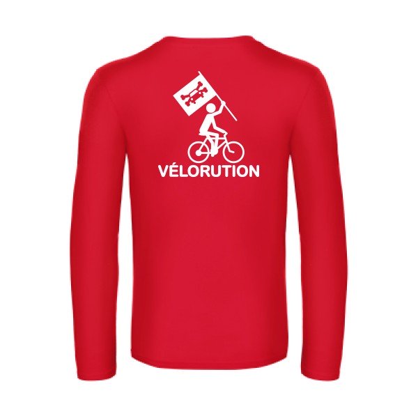velorution - t shirt- manches- longues- original- humour- Red impression Dos