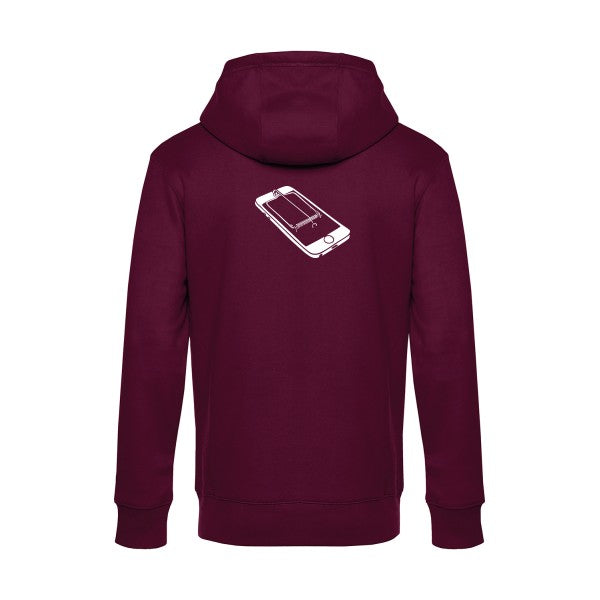 Piege sweat shirt original Burgundy flex Blanc impression Dos