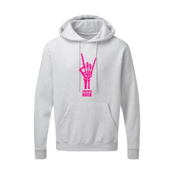 Forever Rock !!|Sweat capuche imprimé|Rose Fluo