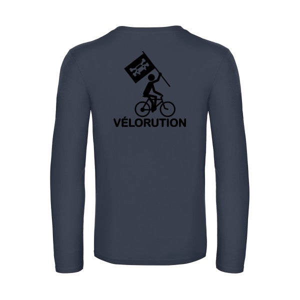 velorution - t shirt- manches- longues- original- humour- Navy impression Dos