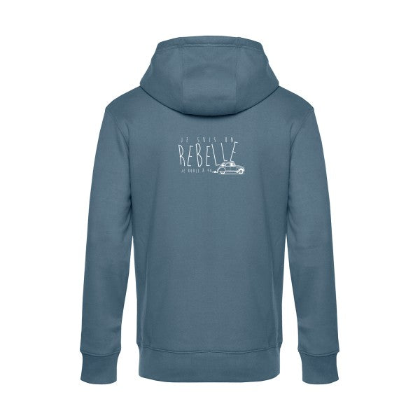 je-suis-un-rebelle sweat shirt original nordic blue flex Blanc impression Dos