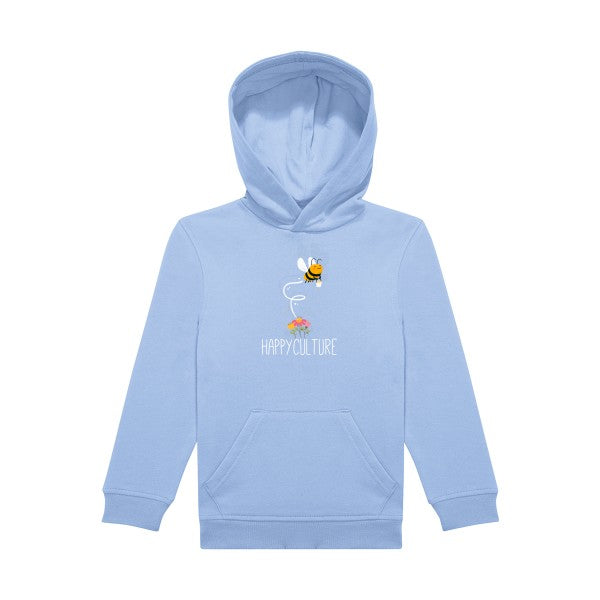 sweat capuche enfant Bleu Ciel happy