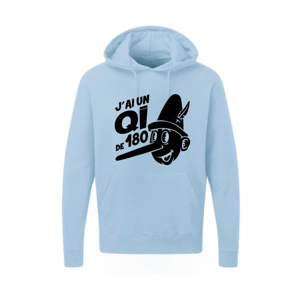 Quotient intellectuel |Sweat  capuche humoristique noir 