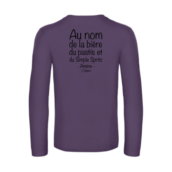 priere de l apero - t shirt- manches- longues- original- humour- Urban Purple impression Dos