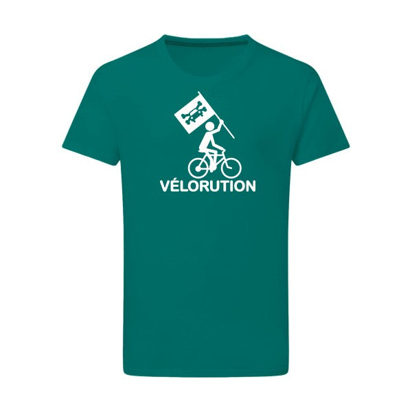 Vélorution - Flex Blanc Tshirt original Emerald Green  2XL