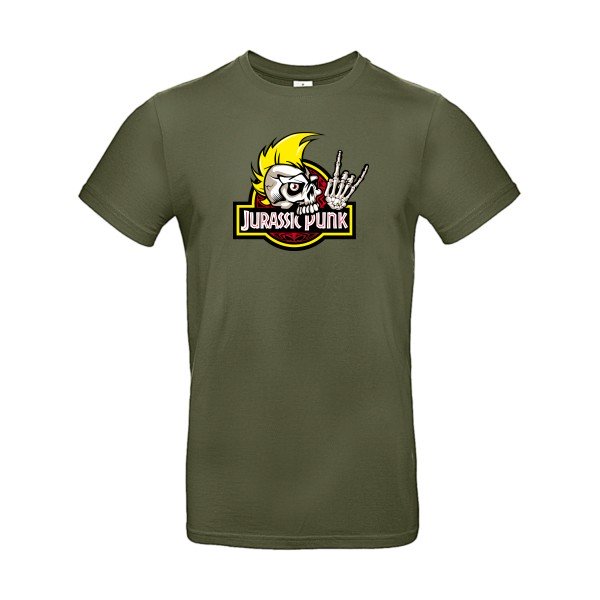 T-shirt humour original Jurassik Punk T Shirt couleur Urban Khaki