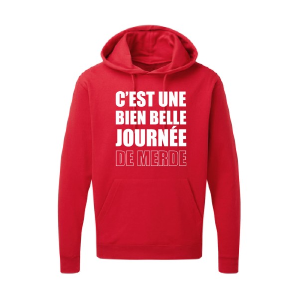 Journée de m... Blanc |Sweat capuche imprimé homme