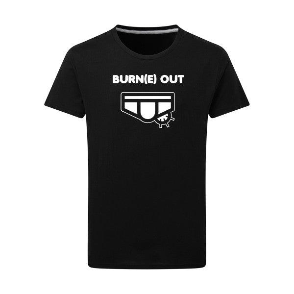 Burn(e) Out Blanc -Flex Blanc sur T-shirt SG  Dark Black  4XL