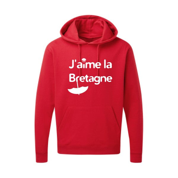 J'aime la Bretagne |Sweat  capuche humoristique Blanc 