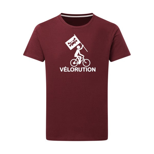 Vélorution - Flex Blanc Tshirt original Burgundy  2XL