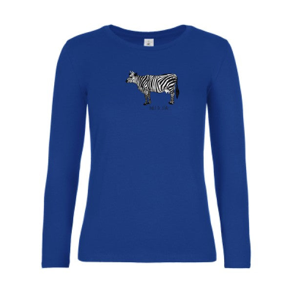 t-shirt lsl femme drole-de-zebre-B&C-E190-LSL-women--T-shirt-femme-manches-longues Royal Blue flex 