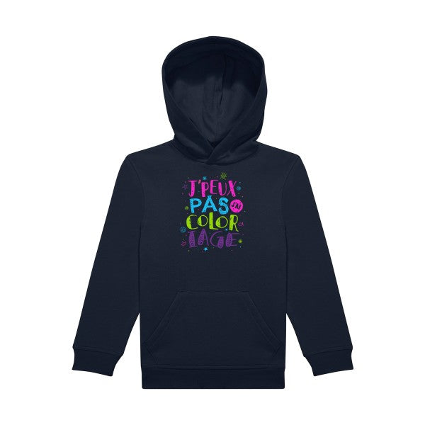sweat capuche enfant Navy- J-peux-pas-j-ai-coloriage