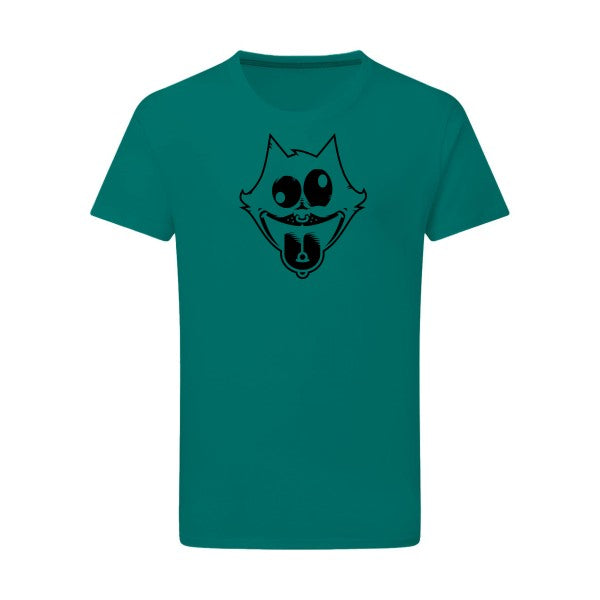 Freak the cat ! noir -Flex noir sur T-shirt SG  Emerald Green  2XL