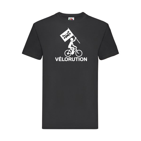 T-shirt|Vélorution |flex Blanc| Fruit of the loom 205 g 