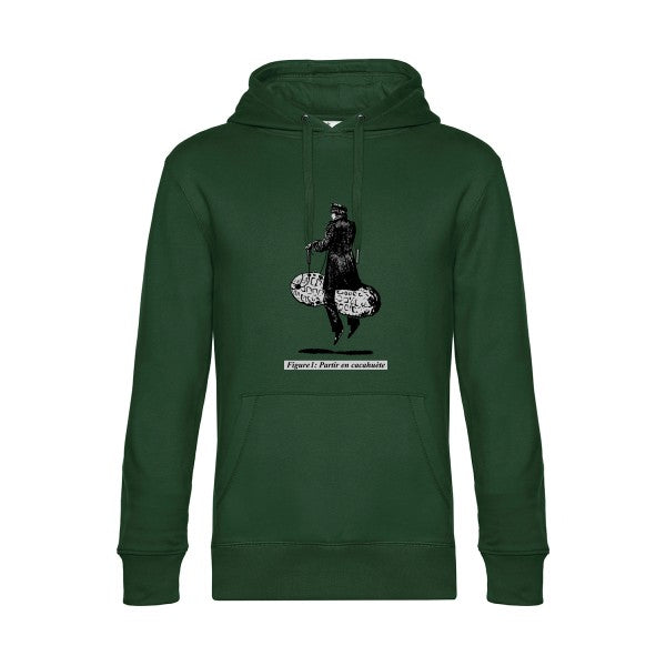 Partir-en-cacahuete- Sweat à capuche original Bottle Green - RueDuTeeshirt