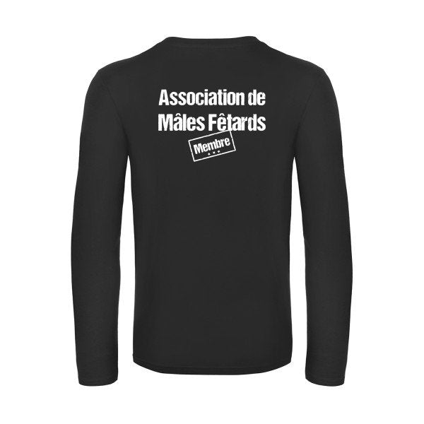 association de males fetards - t shirt- manches- longues- original- humour- Black impression Dos