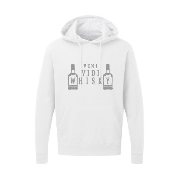 VENI VIDI WHISKY |Sweat  capuche humoristique Gris 