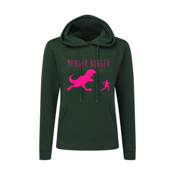 MANGER BOUGER Rose Fluo |Sweat original à capuche Femme