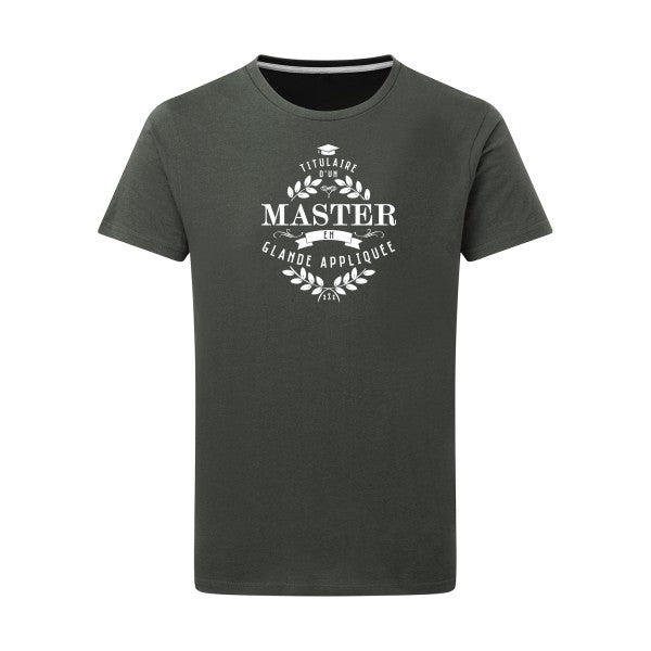 Master en glande appliquée Blanc -Flex Blanc sur T-shirt SG  Charcoal  5XL