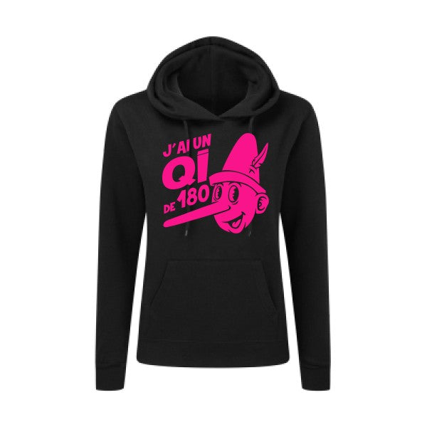 Quotient intellectuel Rose Fluo |Sweat original à capuche Femme