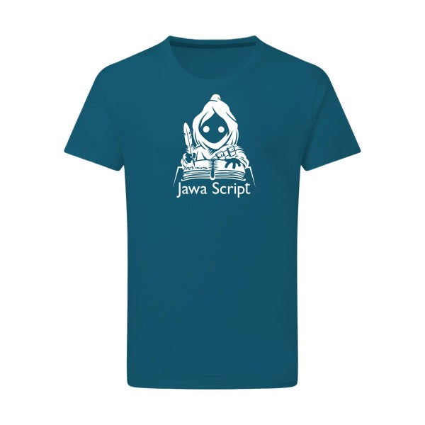 Jawa script Blanc -Flex Blanc sur T-shirt SG  Petrol  2XL