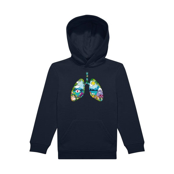 sweat capuche enfant Navy- happy-lungs