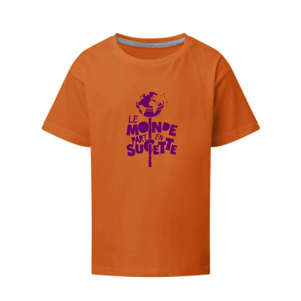 Le Monde part en Sucette Flex Violet SG - Kids T-shirt enfant Orange Taille 152 (11-12/2XL)