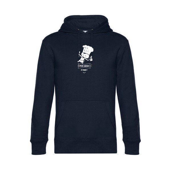 petit-cuistot sweat shirt original Navy Blue flex Blanc impression Face