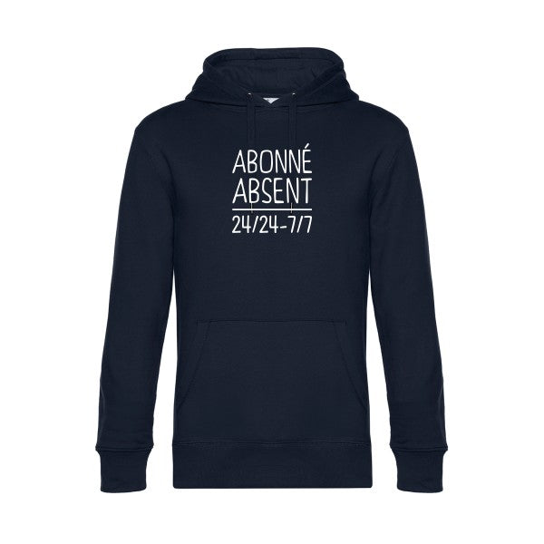 Abonne-absent sweat shirt original Navy Blue flex Blanc impression Face