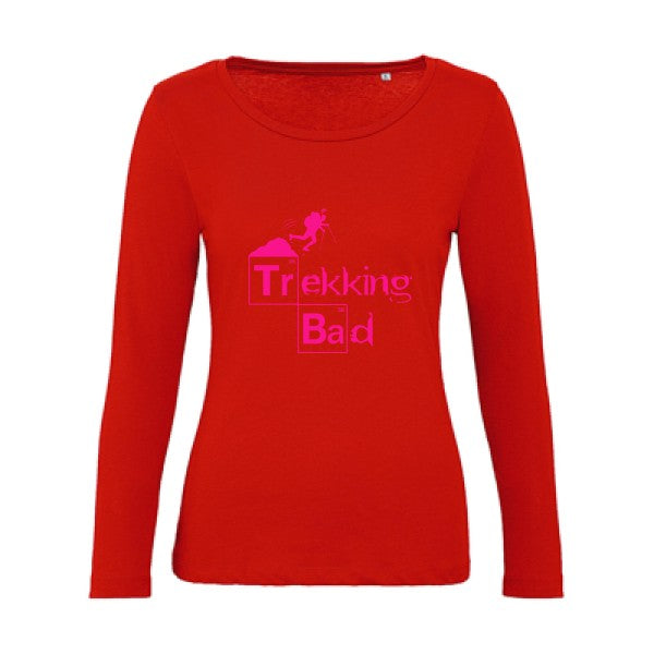 Trekking bad Rose Fluo |   T shirt manches longues femme|100% bio