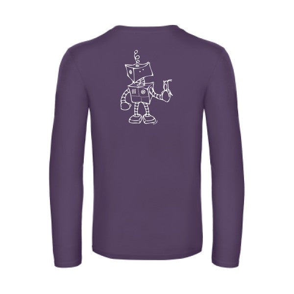 robot & bird - t shirt- manches- longues- original- humour- Urban Purple impression Dos