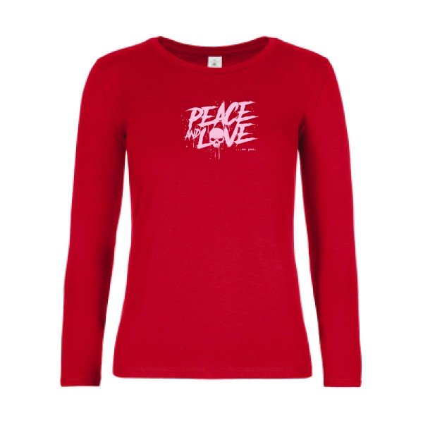 t-shirt lsl femme Peace-or-no-peace Red flex Rose