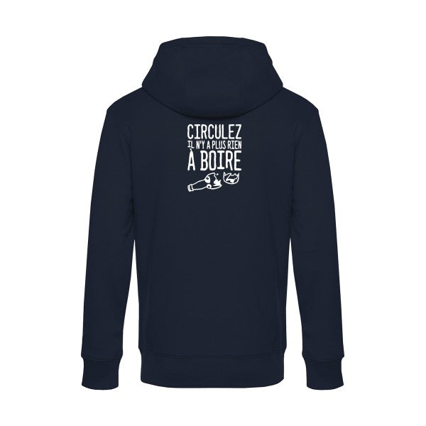 Circulez-il-n-y-a-plus-rien-a-boire sweat shirt original Navy Blue flex Blanc impression Dos