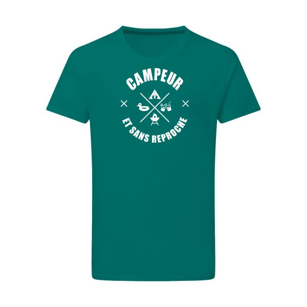 CAMPEUR... Blanc -Flex Blanc sur T-shirt SG  Emerald Green  2XL