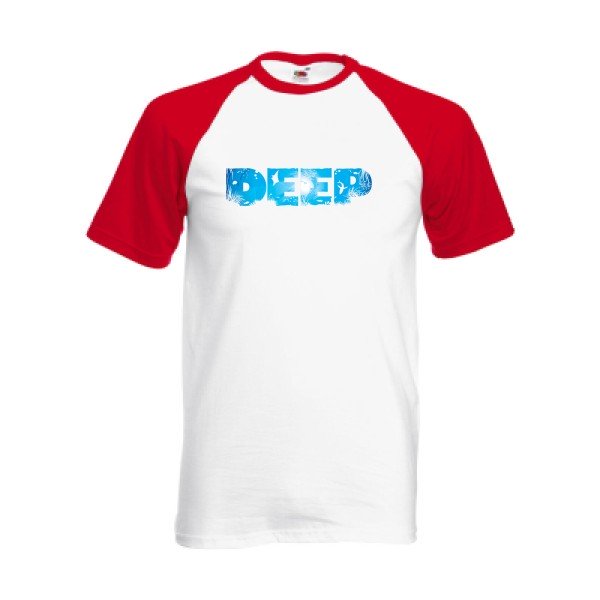T-shirt fruit of the loom baseball  couleur White/Red