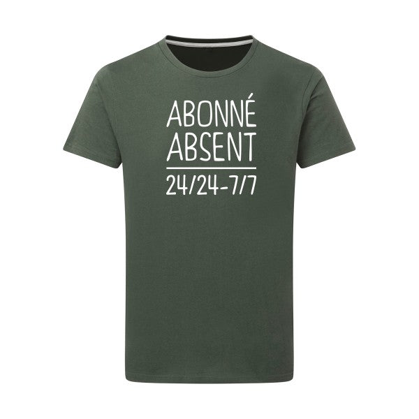 Abonné absent Blanc -Flex Blanc sur T-shirt SG  Thyme  2XL