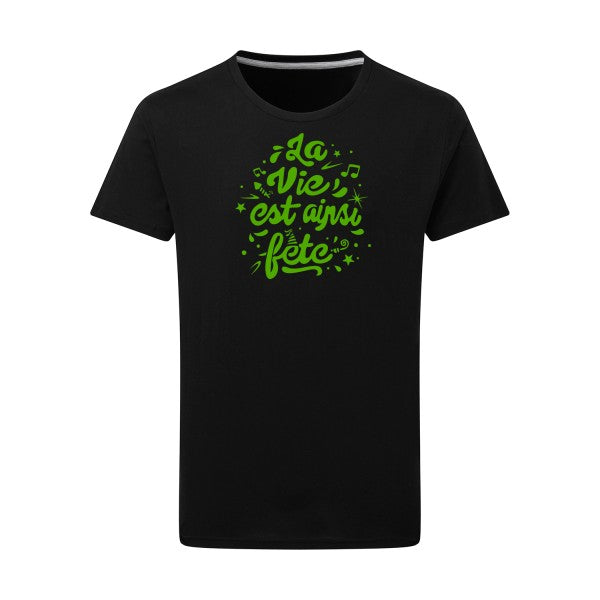 La vie est ainsi fête - Flex Vert pomme Tshirt original Dark Black  4XL