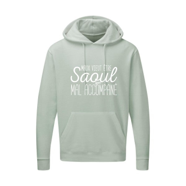 Maux vieut être Saoul Blanc |Sweat capuche imprimé homme