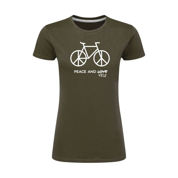 Peace and vélo Blanc |T shirt original femme|SG